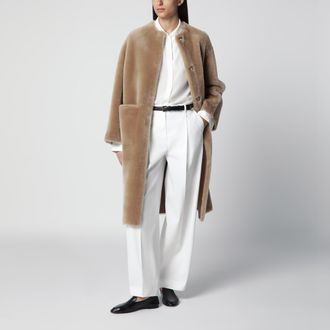 BLANCHA Hazelnut reversible shearling coat