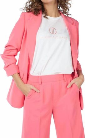 Esqualo Brigitt City Three Quarter Sleeve Blazer In Strawberry