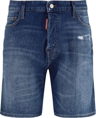 Dsquared2 Mens Bermuda Shorts Marine Navy Blue Cotton