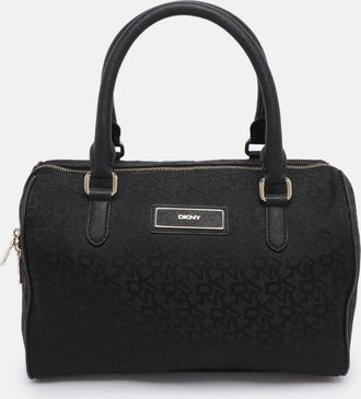 DKNY Dkny Black Canvas And Leather Satchel