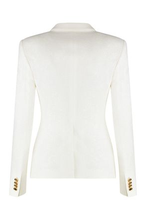 Tagliatore Boucle Jersey Double-Breasted Blazer - White