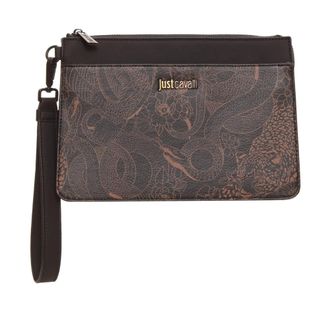 Roberto Cavalli Pochette con stampa monogram - - Bags - Uomo - Marrone - ONE SIZE