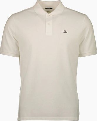 C.P. Company Mens Resist Dyed Logo Polo Shirt - White - Size: 40
