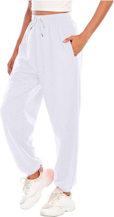 Generic Womens Jogging Bottoms Short Leg - Womens Sweatpants With Pockets Drawstring Elastic Waist Tracksuit Bottoms Women Loose Fit Solid Color Walking Trous