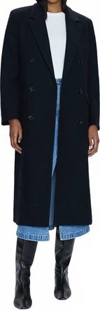 Pistola Denim Prescott Double Breasted Wool Coat In Black