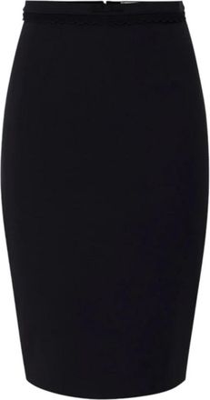 Elisabetta Franchi Rok met split aan de achterkant met rechte zoom - Dames - Kokerrokken - Zwart - XL - Rokken