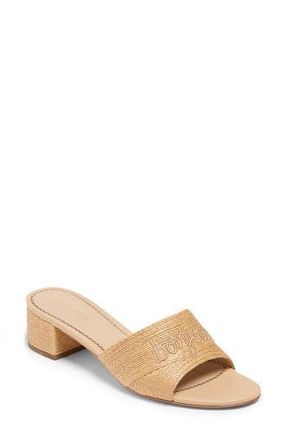 Cinq &agrave; Sept Dani Slide Sandal in Natural Raffia at Nordstrom Rack, Size 7.5Us / 37.5Eu