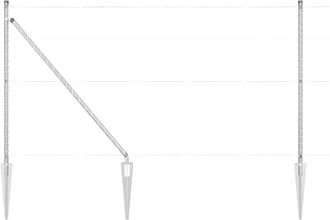 vidaXL Fence Post Other 26 pcs Grey 3.2 x 3.2 x 160 cm Steel vidaXL