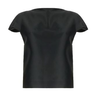 Maison Margiela Blouses, female, Black, Size: S Cap-Sleeve Top
