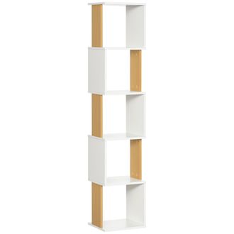 OEM Estanter&iacute;a Librer&iacute;a En Forma S Estanter&iacute;a Para Libros Con 5 Estantes Para Sal&oacute;n Oficina 33x28x161 Cm Blanco