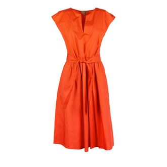 Woolrich Midi Dresses, female, Orange, Size: XS Poplin Short Dress