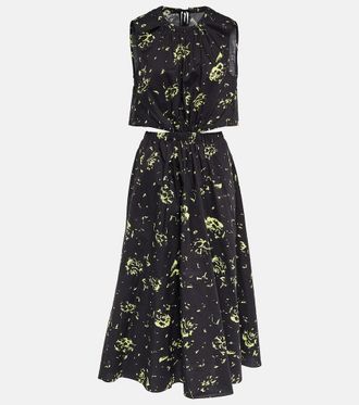 Proenza Schouler White Label printed cutout cotton midi dress