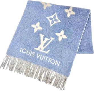 Louis Vuitton Vintage, unisex, Blauw, ONE Size, Kasjmier, Pre-owned Stole