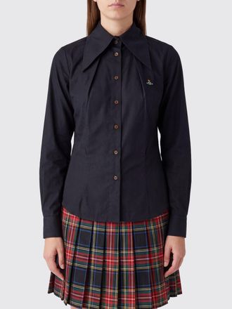 Vivienne Westwood Slim Fit Cotton Shirt with Embroidered Orb Logo