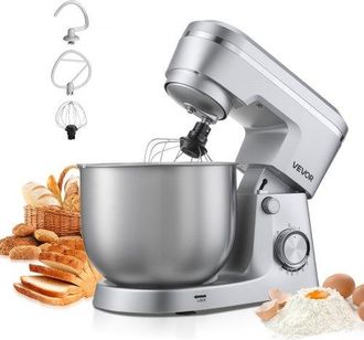 OEM Batidora Ajustable De Pie, Procesador De Alimentos De 1500 W Para Reposter&iacute;a, Con Bol De Acero Inoxidable, 5,7 L, Gancho Para Amasar, Batidor Y Varill
