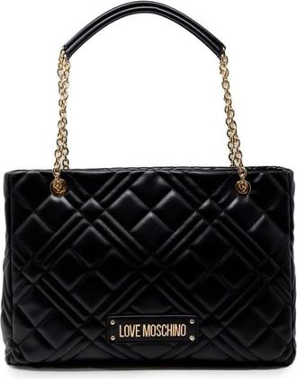 Love Moschino Handbags, female, Black, Size: ONE SIZE Spacious Polyethylene Handbag, Autumn/Winter Collection