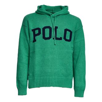 Polo Ralph Lauren Hoodies, male, Green, Size: S Intarsia Logo Hoodie
