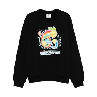 Casablanca Stijlvolle katoenen sweatshirt in zwart - Heren - Sweatshirts - Zwart - M - Katoen - Hoodies & sweatvesten
