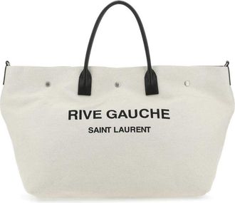 Saint Laurent maxi Rive Gauche tote bag - men - Calf Leather/Fabric - OS - Neutrals