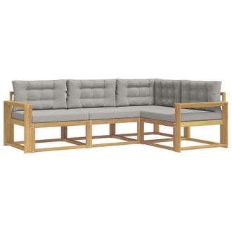 vidaXL Conjunto De Sof&aacute;s De Exterior 3 Pcs Blanco Y Gris Claro Vidaxl