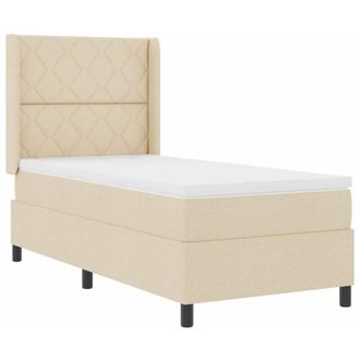 vidaXL Vidaxl - Cama Tipo Box Spring Con Colch&oacute;n Crema 100 X 200 Cm Tela