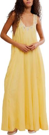 Free People To the Moon Midi Dress in Golden Haze at Nordstrom, Size X-Small