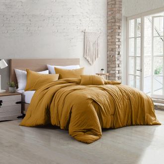 Modern Threads 4-Piece Garment-Washed Comforter Set - Beck Dark Rose - Queen in Gold at Nordstrom Rack