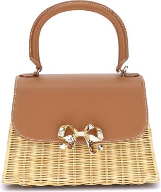 Self Portrait Rattan Bow Handbag