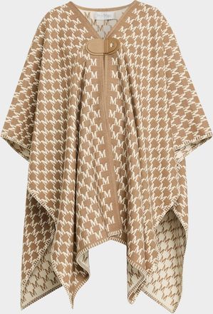 Max Mara Editti Logo Monogram Wool Cape