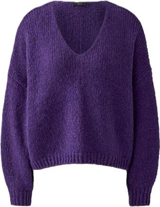 Oui Dames, Truien, Paars, Maat: XS Wol