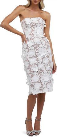 Helsi Cecelia Strapless Appliqu&eacute; Midi Dress In White