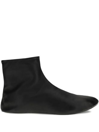 The Row Stella leather ankle boots - women - Calf Leather/Lamb Shearling/Rubber - 36.5 - Black