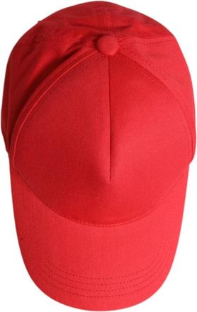 Dolce & Gabbana Baseballpet met gezichtsbedekking - Dames - Petten - Rood - ONE Size - Katoen - Accessoires