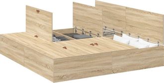 vidaXL Estructura de cama Roble Sonoma 200 x 200 x 31.5 cm Vidaxl