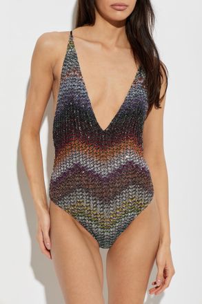 Missoni One-piece Swimsuit With Lurex Thread, Womens, Multicolour