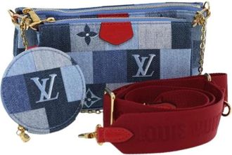 Louis Vuitton Pre-owned Multi Pochette Accessoires - Dames - Vintage Schoudertas - Blauw - ONE Size - Denim - Vintage