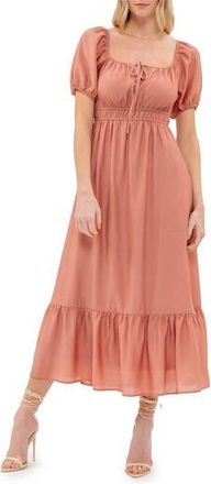August Sky Square Neck Midi Dress in Dusty Pink at Nordstrom Rack, Size Medium