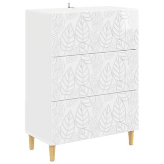 vidaXL Cajonera Blanco Brillante 66 X 34,5 X 90 Cm Vidaxl