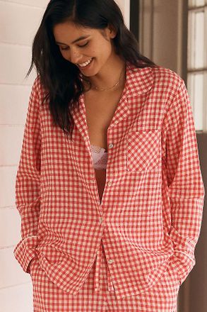 Papinelle Sleepwear Seersucker Gingham Pajama Set