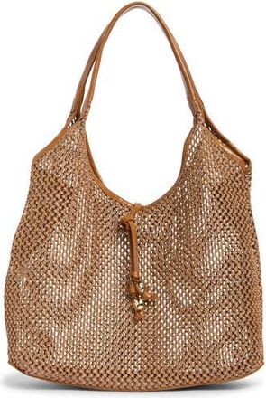 Steve Madden Sabrina Woven Tote with Shoulder Bag in Ochre Straw at Nordstrom Rack