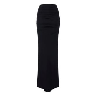 Elisabetta Franchi Falda de punto crep&eacute; con drapeados Go 16261E2 110 - Skirts - Mujer - Negro - S
