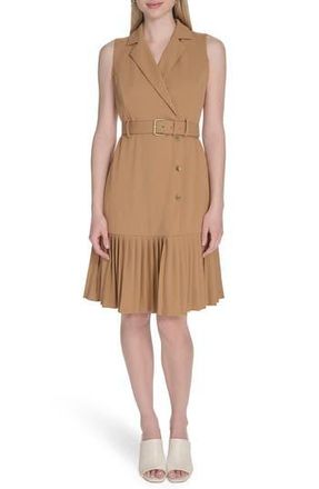 Calvin Klein Flounce Hem Shirtdress in Luggage at Nordstrom Rack, Size 10