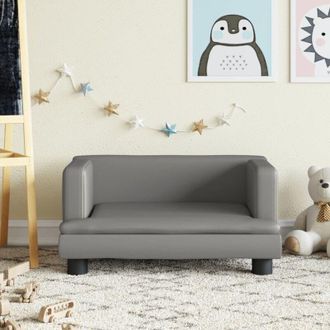 vidaXL Divano per Bambini Grigio 60x40x30 cm in Similpelle - Vidaxl