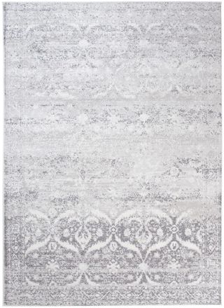 Tapiso Alfombra de sal&oacute;n tradicional gris blanco vintage suave 80 x 150 cm