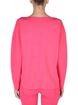 Helmut Lang V-Neck with Contrasting Profile Sweater - Fuchsia