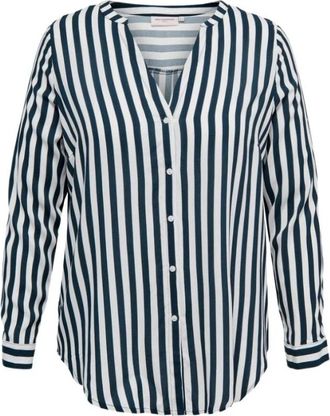 Only Carmakoma Korte mouwen overhemd Cloud Dancer Model - Dames - Overhemden - Veelkleurig - XL - Overhemden