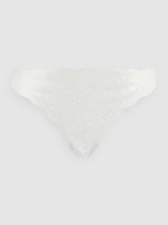 Lascana String mit floraler Spitze in Offwhite, Größe XL