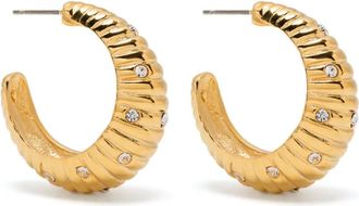 Kenneth Jay Lane crystal hoop earrings - Gold
