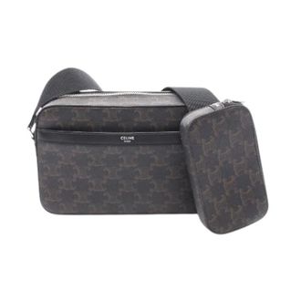 Celine Pre-owned Triomphe PVC Coated Canvas Leather Shoulder Bag - Heren - Pre-owned - Bruin - Maat: ONE Size Leer