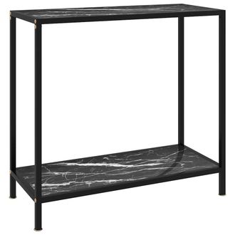 vidaXL Tavolo Consolle Nero 80x35x75 Cm In Vetro Temperato - Vidaxl